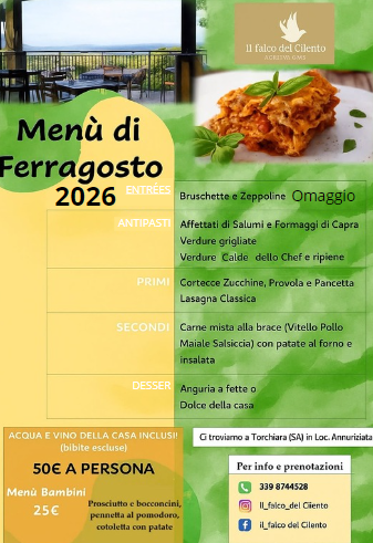 Menu Ferragosto 2026